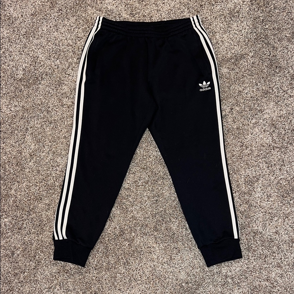 Women’s Adidas Black Sweatpants with White Accents